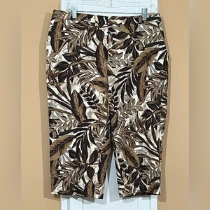 Susan Graver Printed Pedal Pushers in Brown Earth Tones